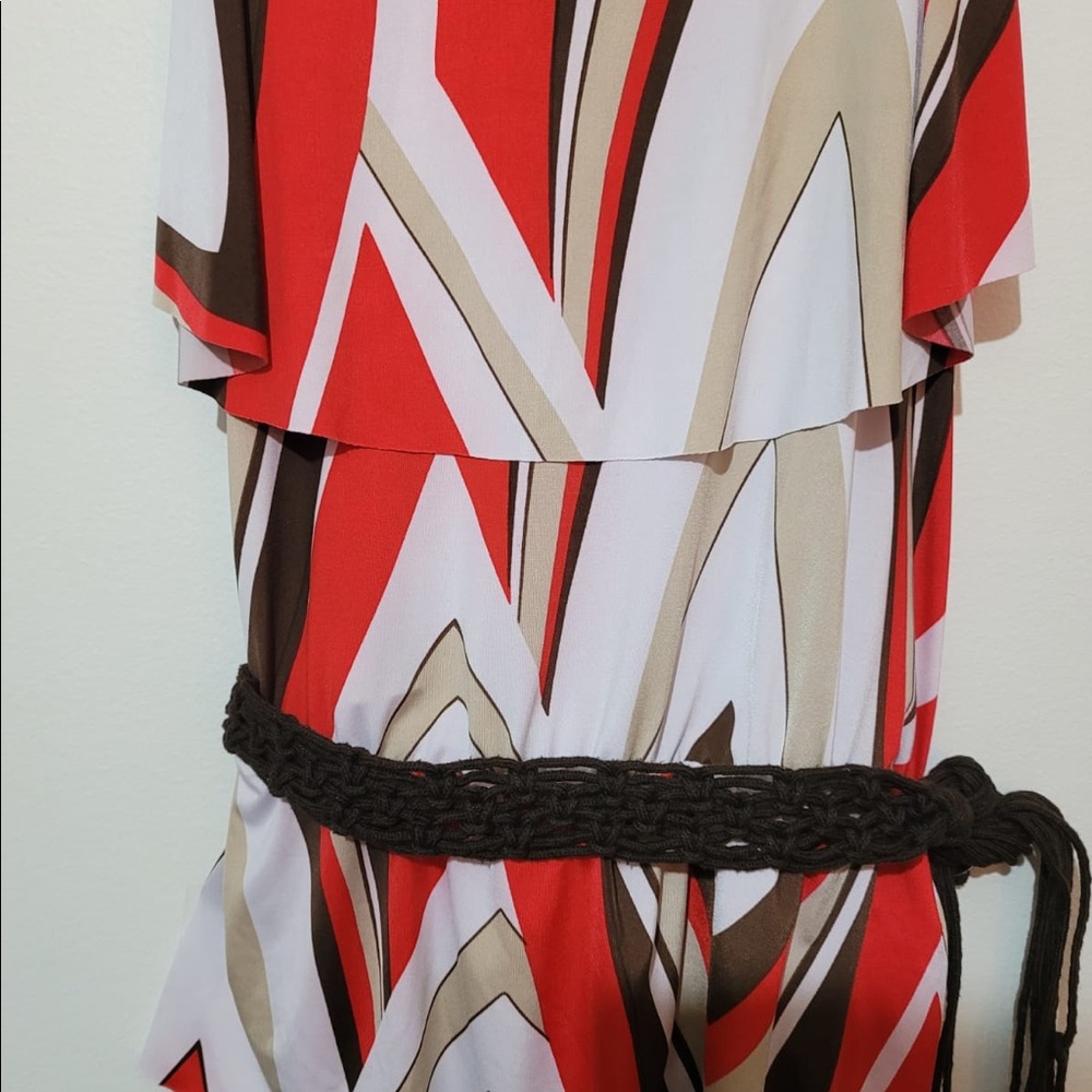 NWOT Ruffle Top with Belt - Picture 4 of 11